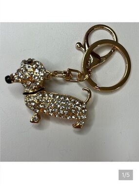 Fashion   Bag Charm   Wiener dog    Add some charm & sparkle to your bag   Clear